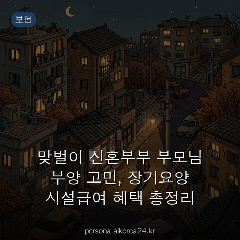 맞벌이 신혼부부 부모님 부양 고민, 장기요양 시설급여 혜택 총정리