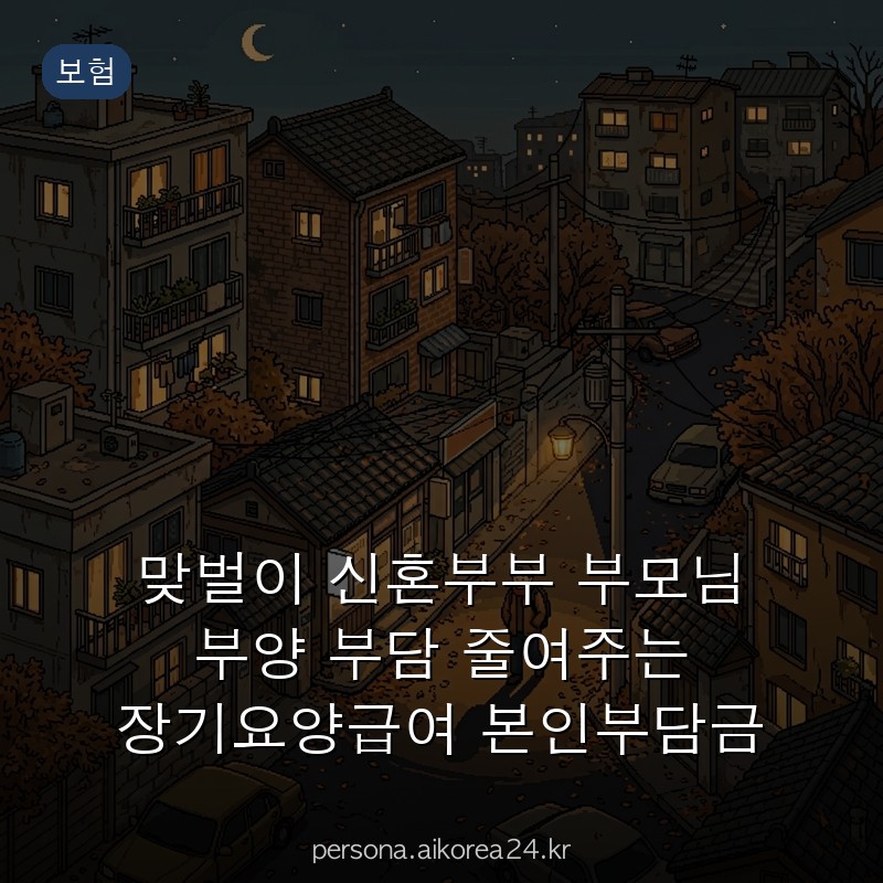 맞벌이 신혼부부 부모님 부양 부담 줄여주는 장기요양급여 본인부담금 감경 총정리