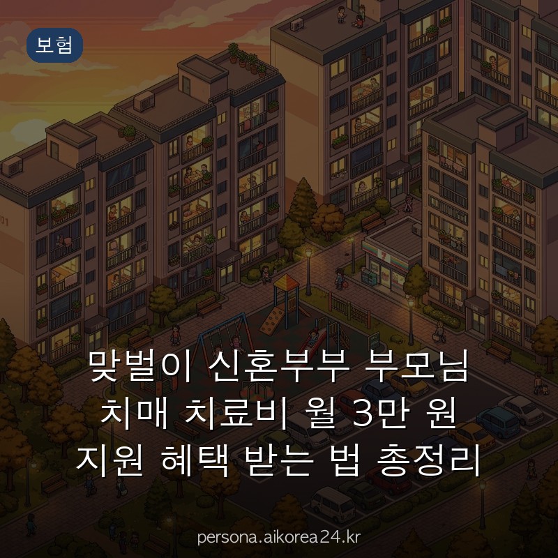 맞벌이 신혼부부 부모님 치매 치료비 월 3만 원 지원 혜택 받는 법 총정리