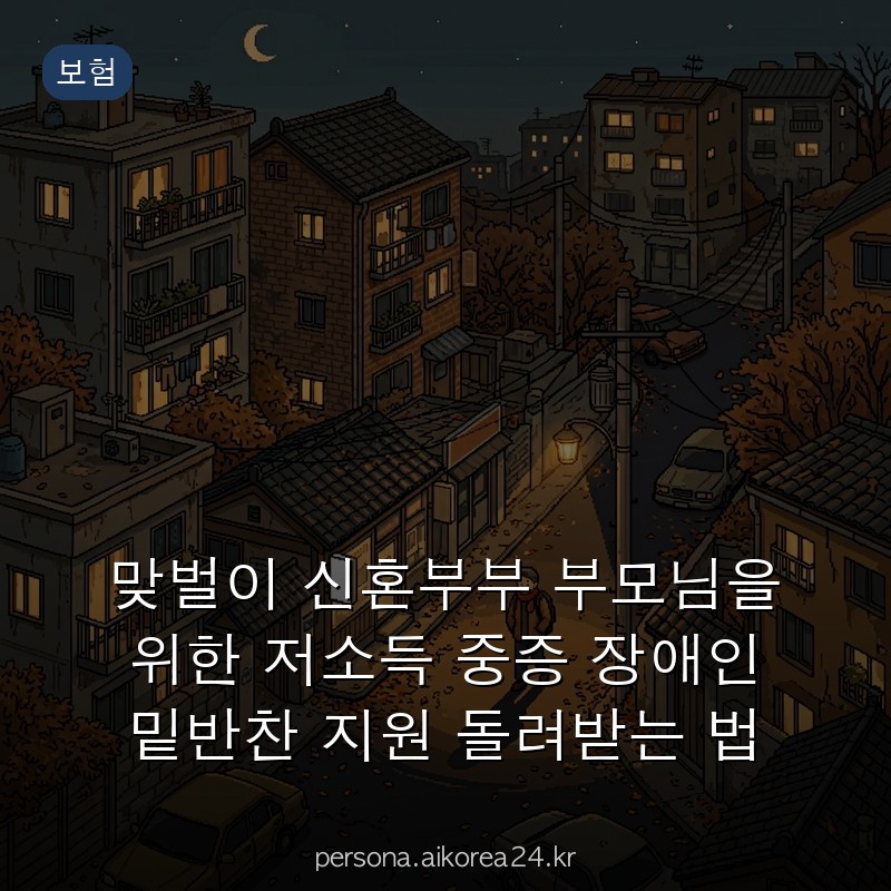 맞벌이 신혼부부 부모님을 위한 저소득 중증 장애인 밑반찬 지원 돌려받는 법