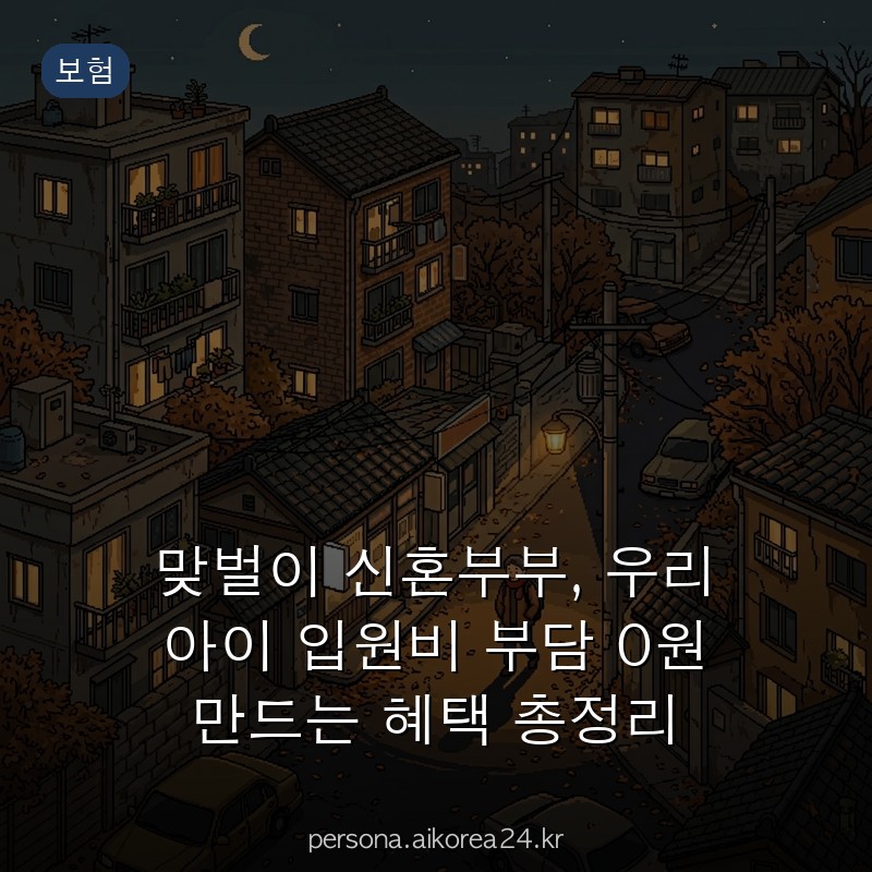 맞벌이 신혼부부, 우리 아이 입원비 부담 0원 만드는 혜택 총정리