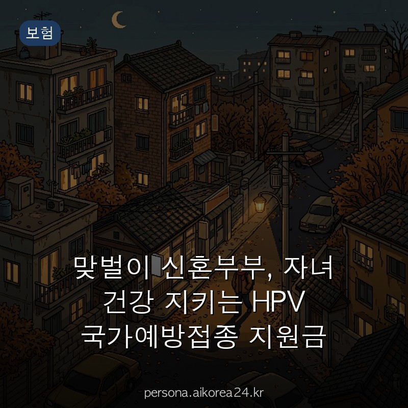 맞벌이 신혼부부, 자녀 건강 지키는 HPV 국가예방접종 지원금 받으세요! 실제 혜택 비교