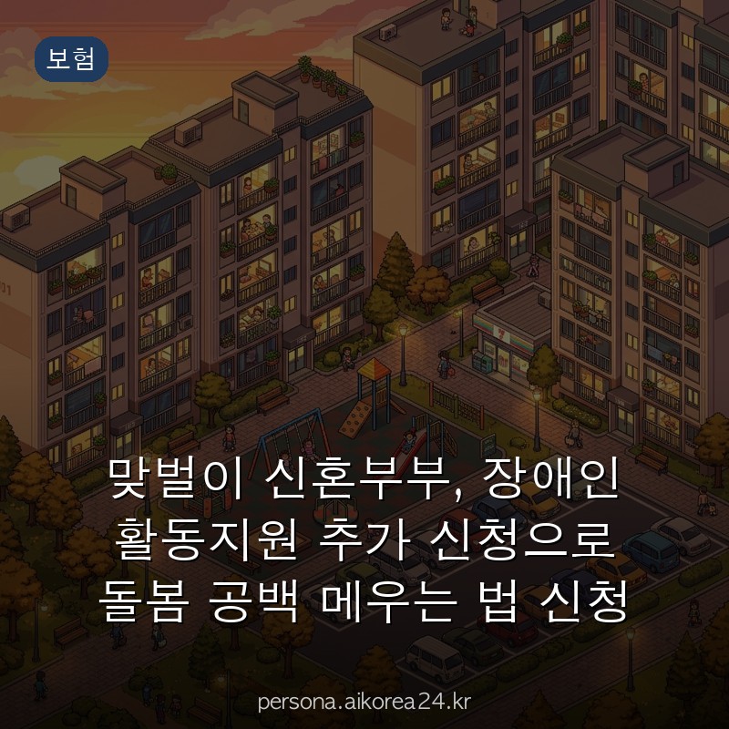 맞벌이 신혼부부, 장애인 활동지원 추가 신청으로 돌봄 공백 메우는 법 신청 방법