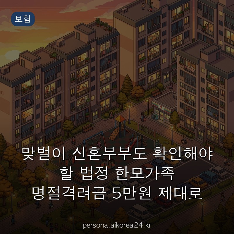 맞벌이 신혼부부도 확인해야 할 법정 한모가족 명절격려금 5만원 제대로 챙기려면?