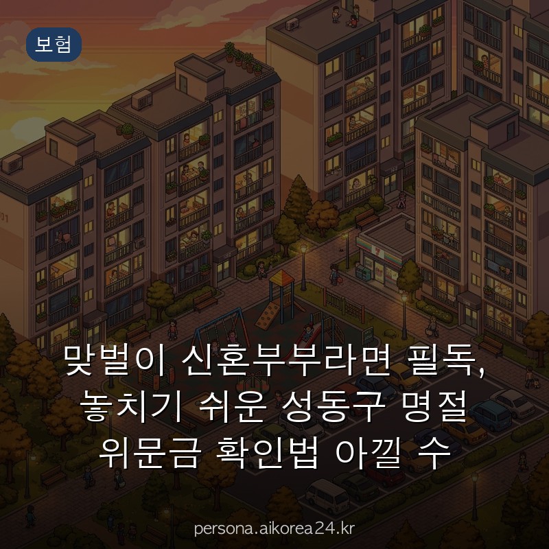 맞벌이 신혼부부라면 필독, 놓치기 쉬운 성동구 명절 위문금 확인법 아낄 수 있는 법