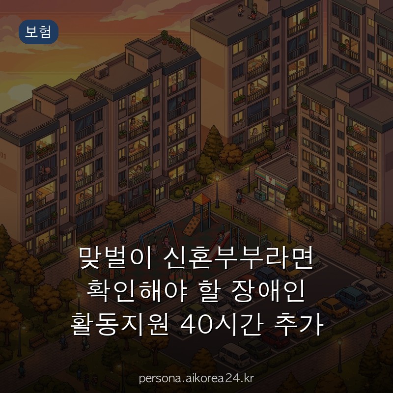 맞벌이 신혼부부라면 확인해야 할 장애인 활동지원 40시간 추가 지원 총정리