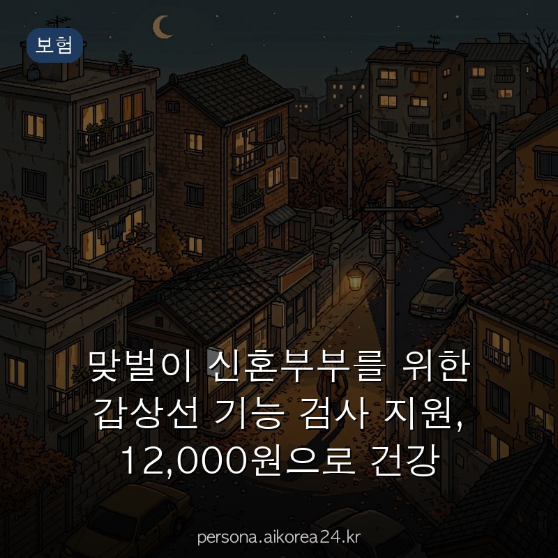 맞벌이 신혼부부를 위한 갑상선 기능 검사 지원, 12,000원으로 건강 챙기기 한눈에 정리
