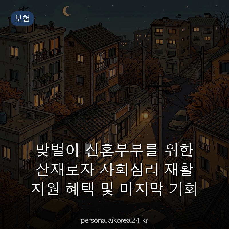 맞벌이 신혼부부를 위한 산재로자 사회심리 재활 지원 혜택 및 마지막 기회