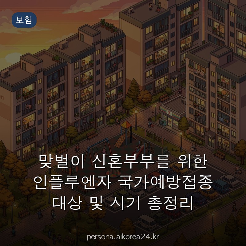 맞벌이 신혼부부를 위한 인플루엔자 국가예방접종 대상 및 시기 총정리
