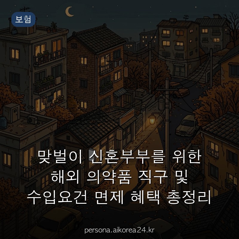 맞벌이 신혼부부를 위한 해외 의약품 직구 및 수입요건 면제 혜택 총정리