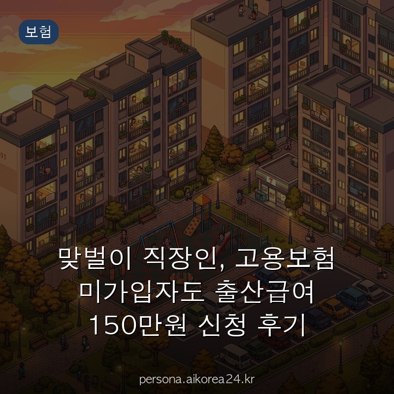 맞벌이 직장인, 고용보험 미가입자도 출산급여 150만원 신청 후기