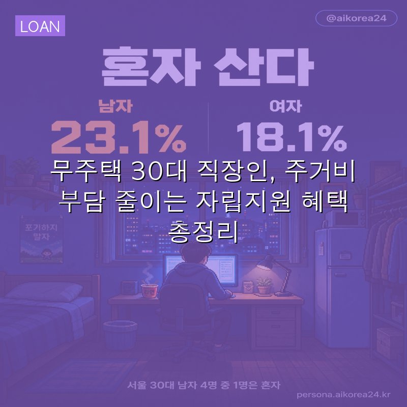 무주택 30대 직장인, 주거비 부담 줄이는 자립지원 혜택 총정리