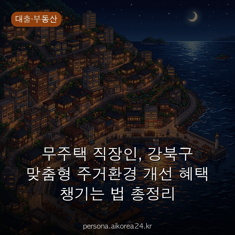 무주택 직장인, 강북구 맞춤형 주거환경 개선 혜택 챙기는 법 총정리