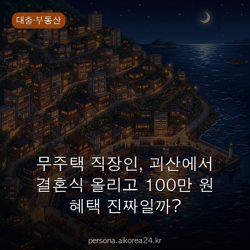무주택 직장인, 괴산에서 결혼식 올리고 100만 원 혜택 진짜일까?