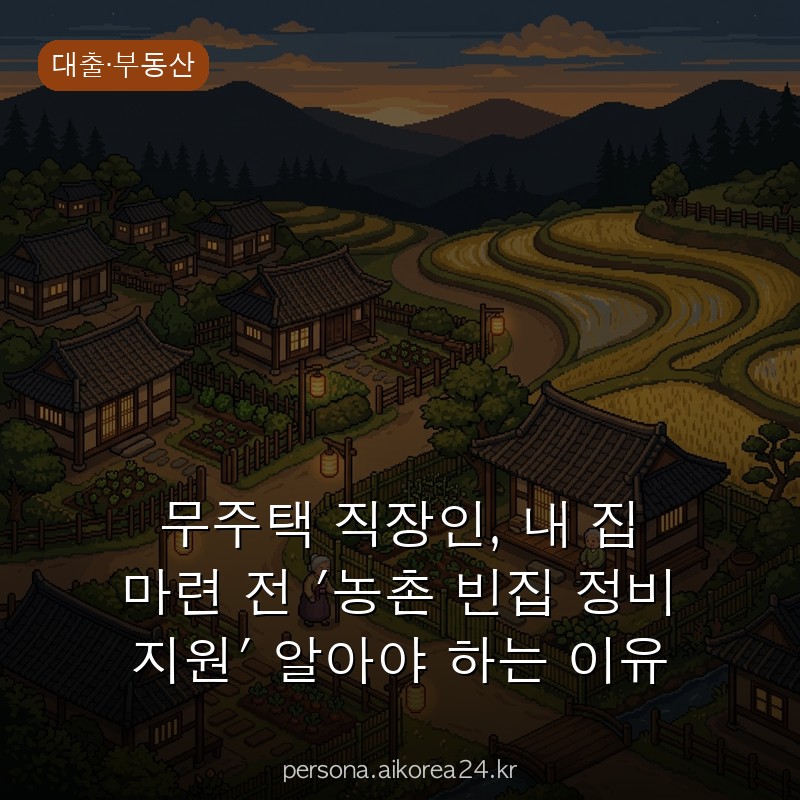 무주택 직장인, 내 집 마련 전 '농촌 빈집 정비 지원' 알아야 하는 이유 놓치지 마세요