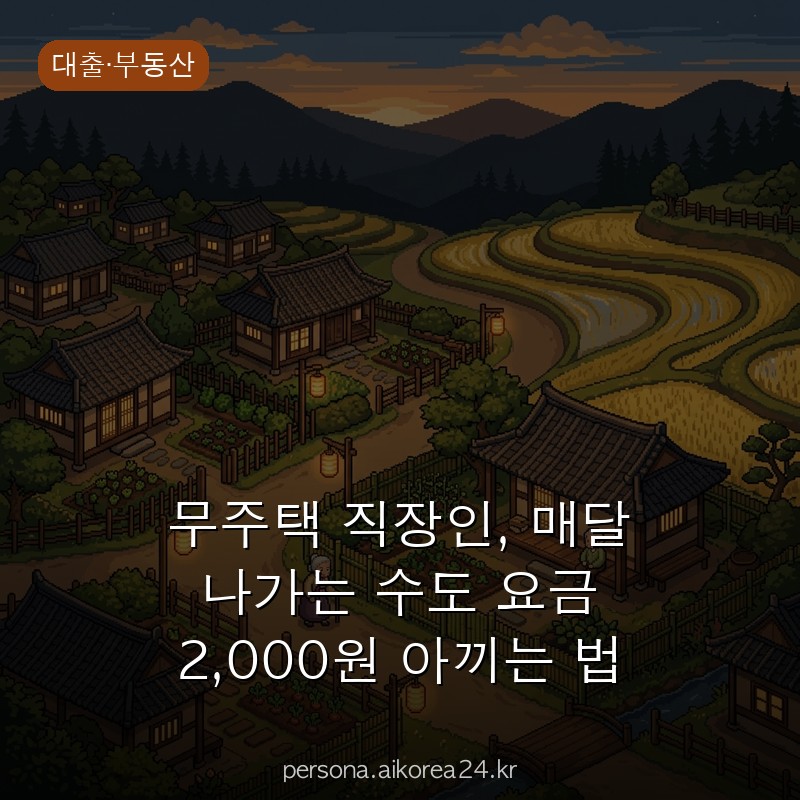 무주택 직장인, 매달 나가는 수도 요금 2,000원 아끼는 법 미리 챙겨두면 좋은