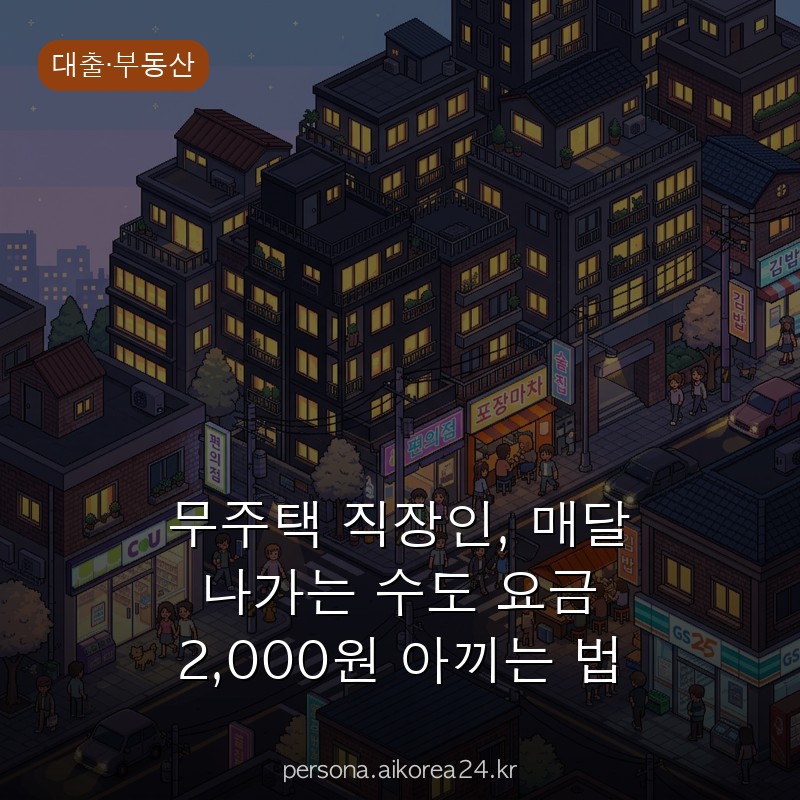무주택 직장인, 매달 나가는 수도 요금 2,000원 아끼는 법 챙기는 법
