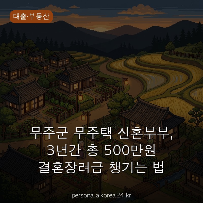 무주군 무주택 신혼부부, 3년간 총 500만원 결혼장려금 챙기는 법