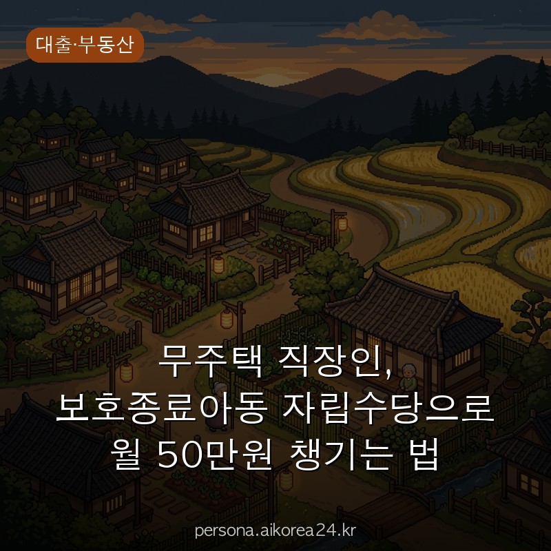 무주택 직장인, 보호종료아동 자립수당으로 월 50만원 챙기는 법 총정리