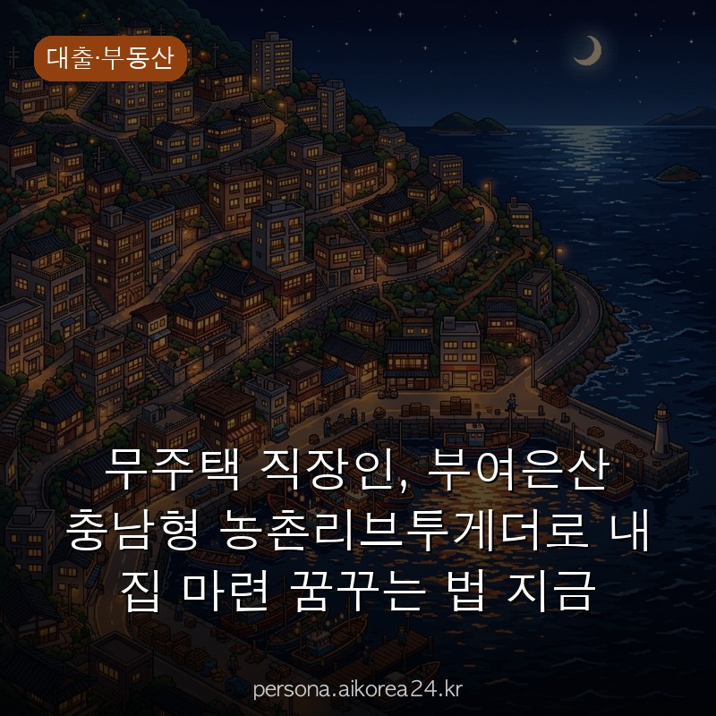 무주택 직장인, 부여은산 충남형 농촌리브투게더로 내 집 마련 꿈꾸는 법 지금 아니면 놓칩니다
