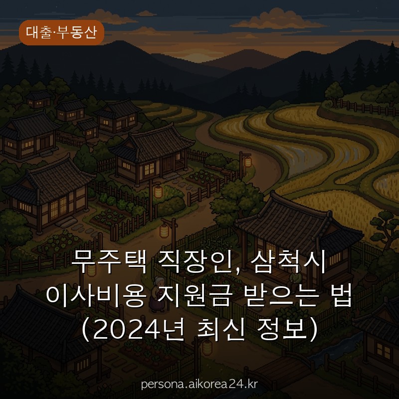 무주택 직장인, 삼척시 이사비용 지원금 받으는 법 (2024년 최신 정보) 지원받는 방법