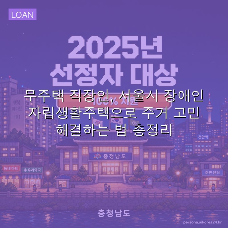 무주택 직장인, 서울시 장애인 자립생활주택으로 주거 고민 해결하는 법 총정리
