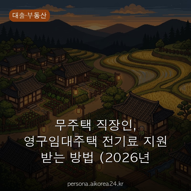 무주택 직장인, 영구임대주택 전기료 지원 받는 방법 (2026년 기준) 손해 보지 않으려면