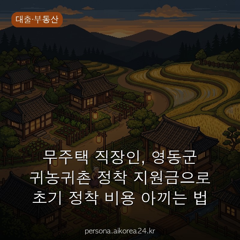 무주택 직장인, 영동군 귀농귀촌 정착 지원금으로 초기 정착 비용 아끼는 법 실제 혜택 비교