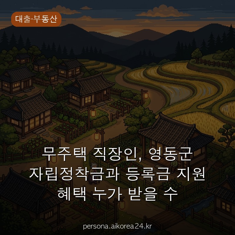 무주택 직장인, 영동군 자립정착금과 등록금 지원 혜택 누가 받을 수 있을까?
