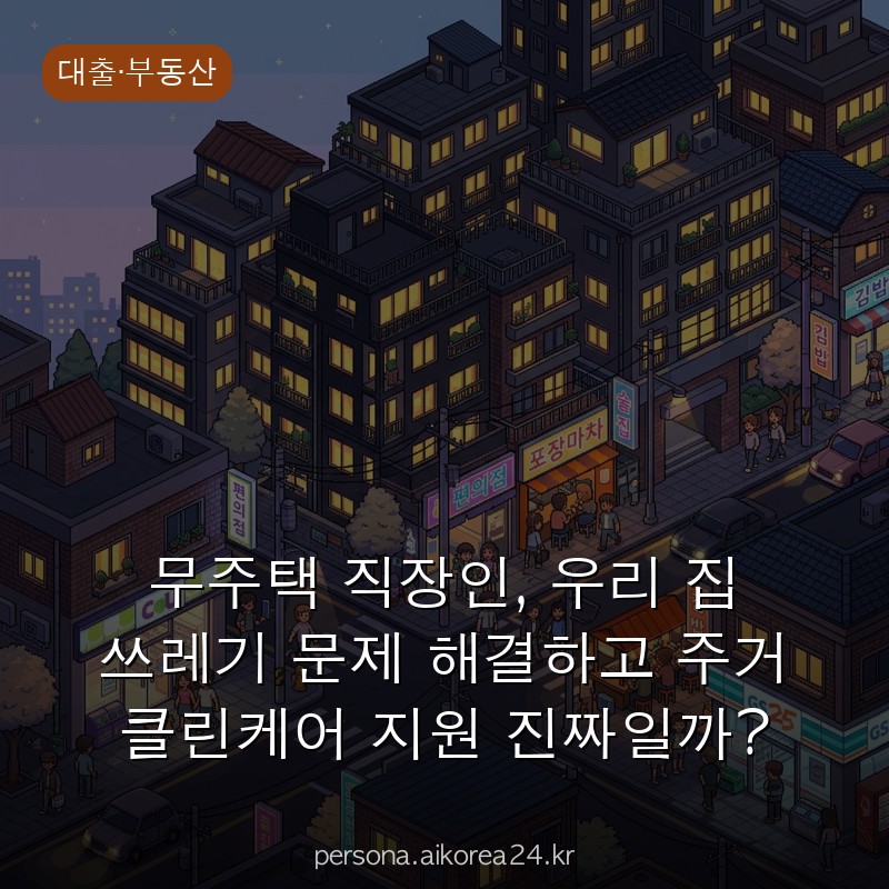 무주택 직장인, 우리 집 쓰레기 문제 해결하고 주거 클린케어 지원 진짜일까?