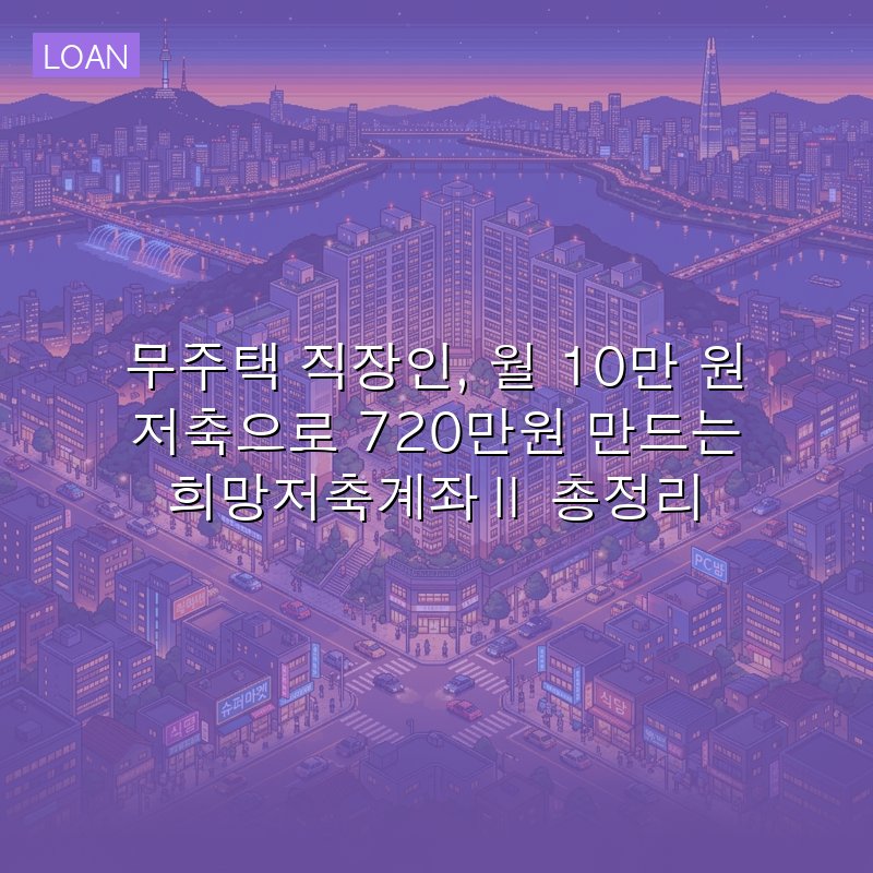 무주택 직장인, 월 10만 원 저축으로 720만원 만드는 희망저축계좌Ⅱ 총정리