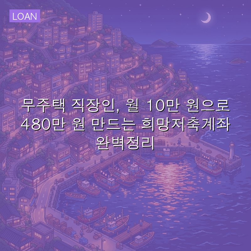 무주택 직장인, 월 10만 원으로 480만 원 만드는 희망저축계좌 완벽정리