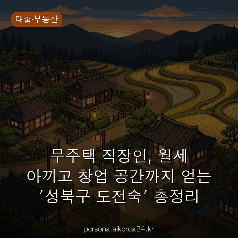 무주택 직장인, 월세 아끼고 창업 공간까지 얻는 '성북구 도전숙' 총정리