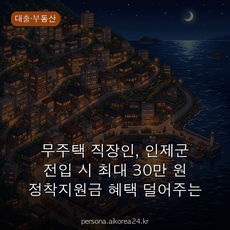 무주택 직장인, 인제군 전입 시 최대 30만 원 정착지원금 혜택 덜어주는 법