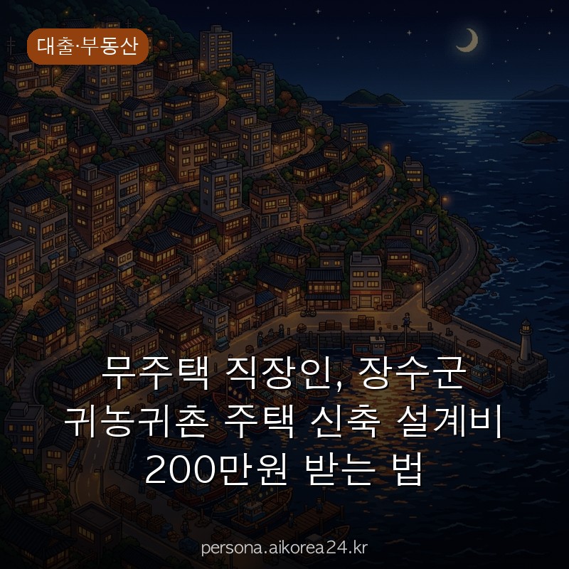 무주택 직장인, 장수군 귀농귀촌 주택 신축 설계비 200만원 받는 법 (2026년 기준) 진짜일까?