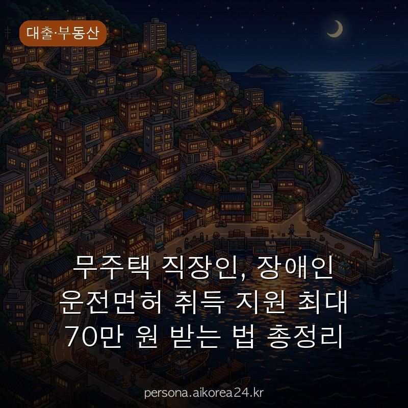 무주택 직장인, 장애인 운전면허 취득 지원 최대 70만 원 받는 법 총정리