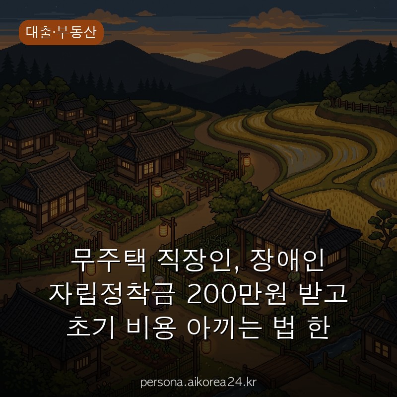 무주택 직장인, 장애인 자립정착금 200만원 받고 초기 비용 아끼는 법 한 번에 정리