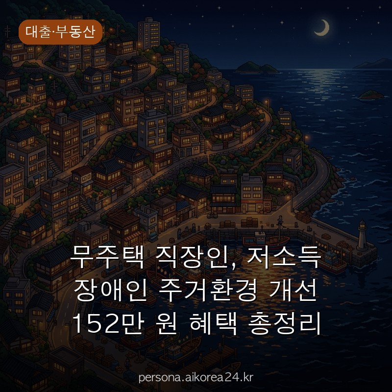 무주택 직장인, 저소득 장애인 주거환경 개선 152만 원 혜택 총정리