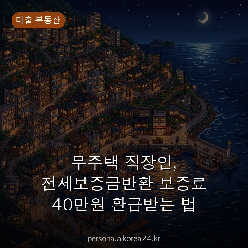 무주택 직장인, 전세보증금반환 보증료 40만원 환급받는 법 총정리