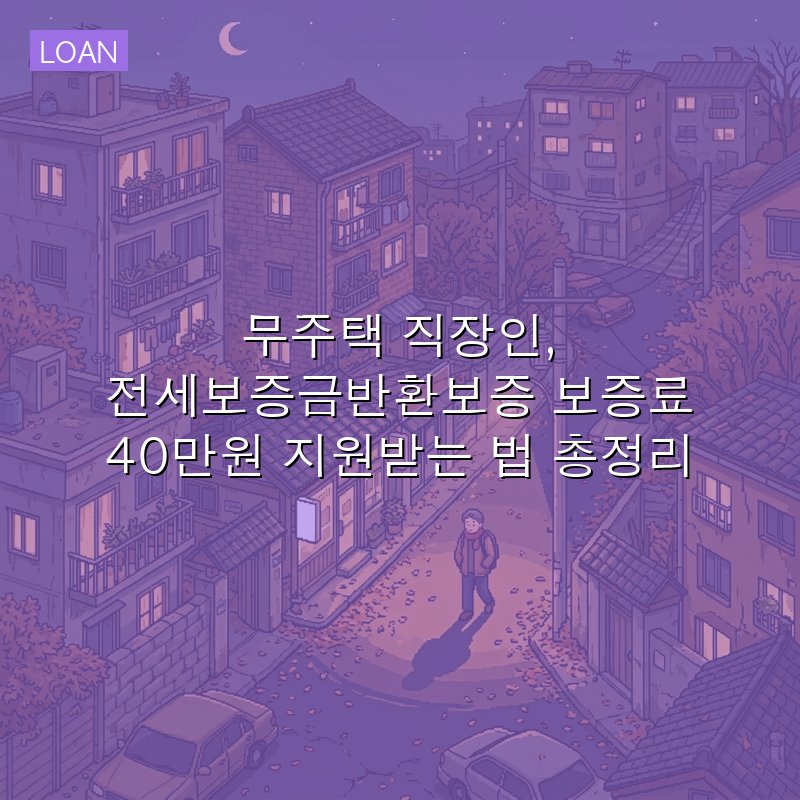 무주택 직장인, 전세보증금반환보증 보증료 40만원 지원받는 법 총정리