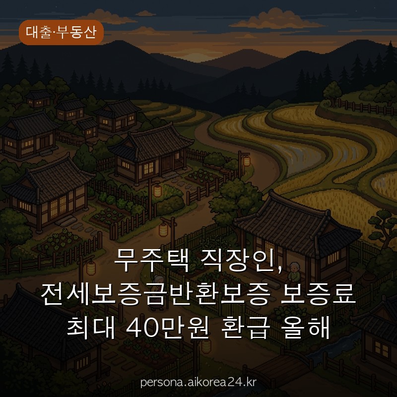 무주택 직장인, 전세보증금반환보증 보증료 최대 40만원 환급 올해 바뀐 점
