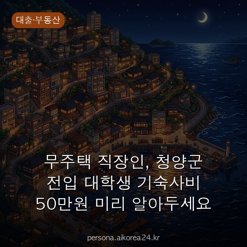 무주택 직장인, 청양군 전입 대학생 기숙사비 50만원 미리 알아두세요