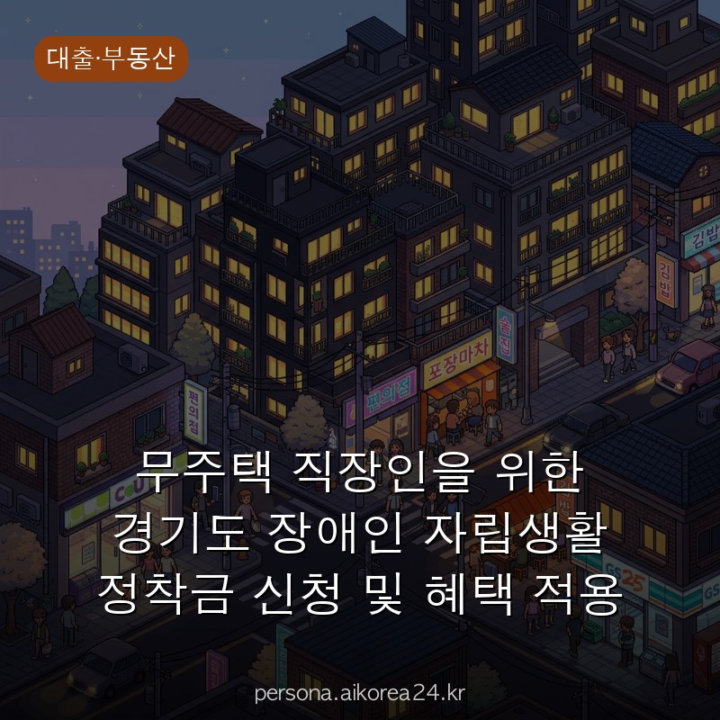 무주택 직장인을 위한 경기도 장애인 자립생활 정착금 신청 및 혜택 적용 후기