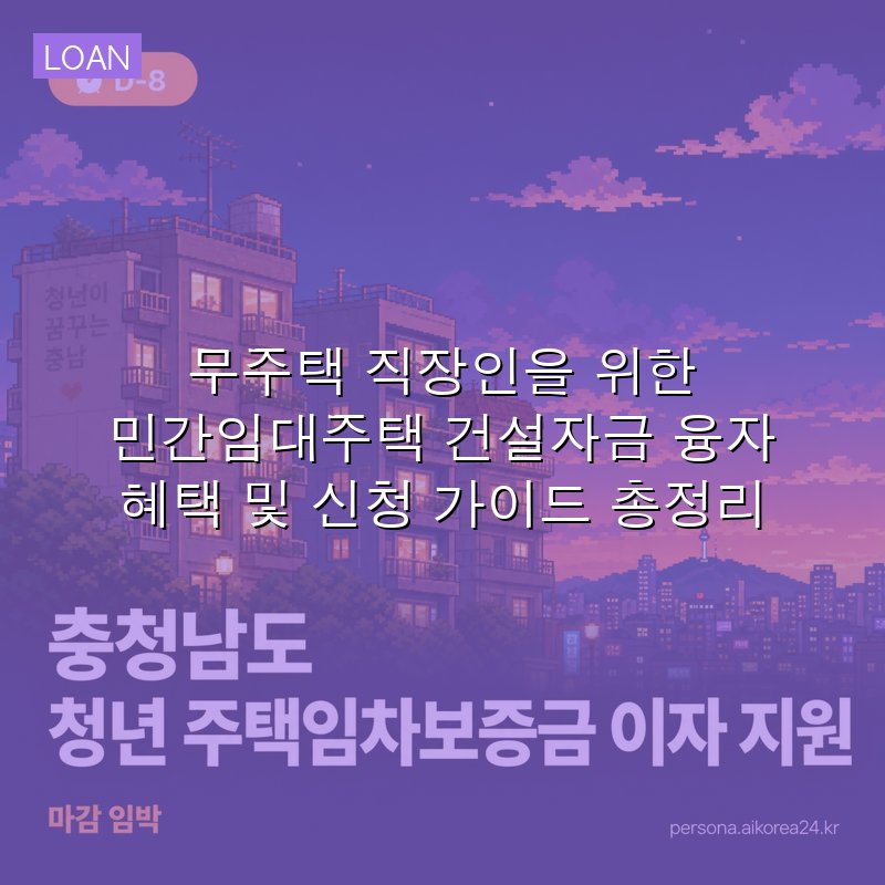 무주택 직장인을 위한 민간임대주택 건설자금 융자 혜택 및 신청 가이드 총정리