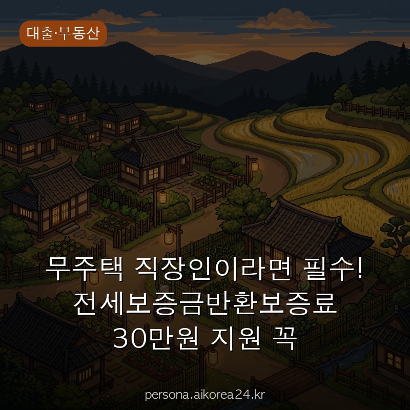 무주택 직장인이라면 필수! 전세보증금반환보증료 30만원 지원 꼭 알아두세요