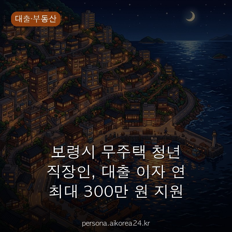 보령시 무주택 청년 직장인, 대출 이자 연 최대 300만 원 지원 실제 사례
