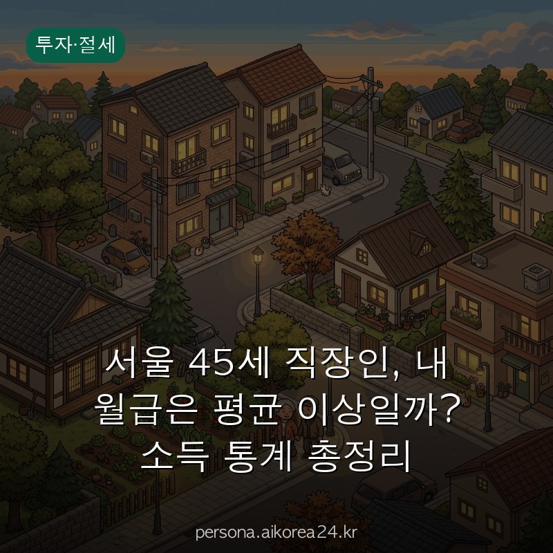 서울 45세 직장인, 내 월급은 평균 이상일까? 소득 통계 총정리