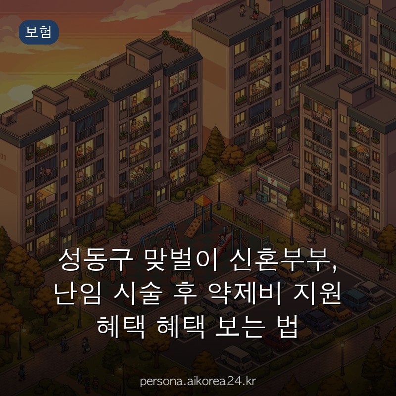 성동구 맞벌이 신혼부부, 난임 시술 후 약제비 지원 혜택 혜택 보는 법