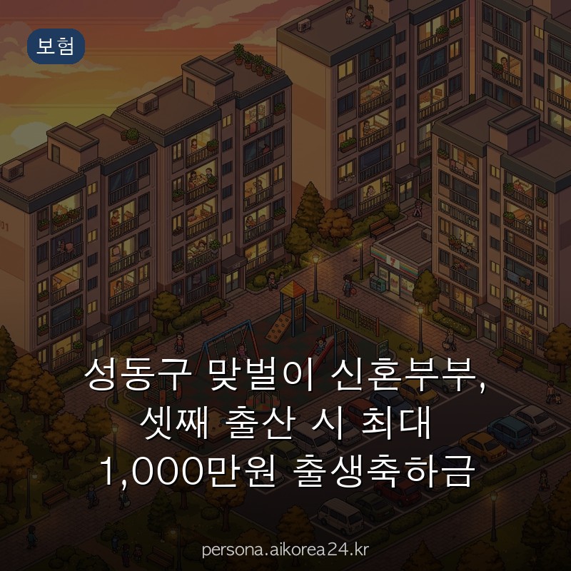 성동구 맞벌이 신혼부부, 셋째 출산 시 최대 1,000만원 출생축하금 혜택 보는 법