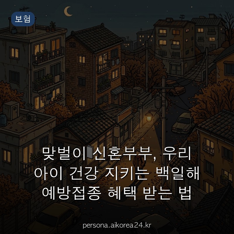 맞벌이 신혼부부, 우리 아이 건강 지키는 백일해 예방접종 혜택 받는 법
